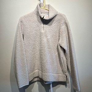 Woman’s Sonoma Fleece Cream/Beige Large Quarter Zip